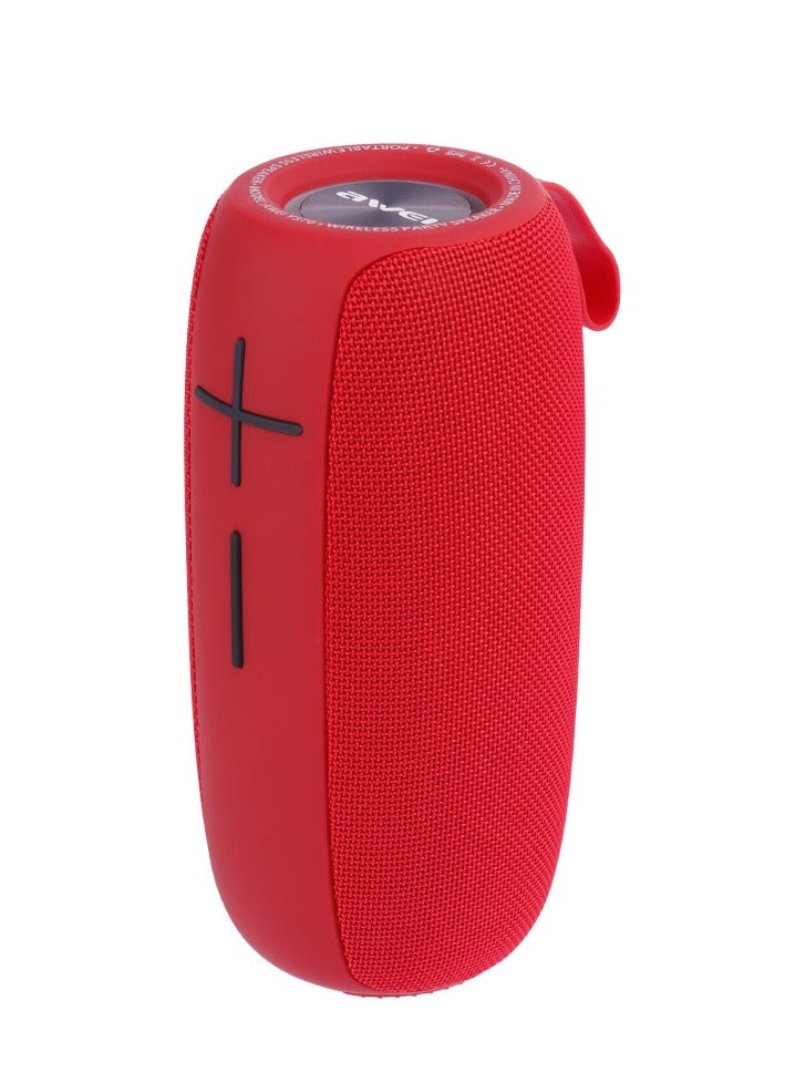 Awei Y370 Bluetooth Speaker Portable Wireless Audio With Led Outdoor Waterproof Loudspeaker Stereo Surround Support FM Radio TF - Red - Image 2