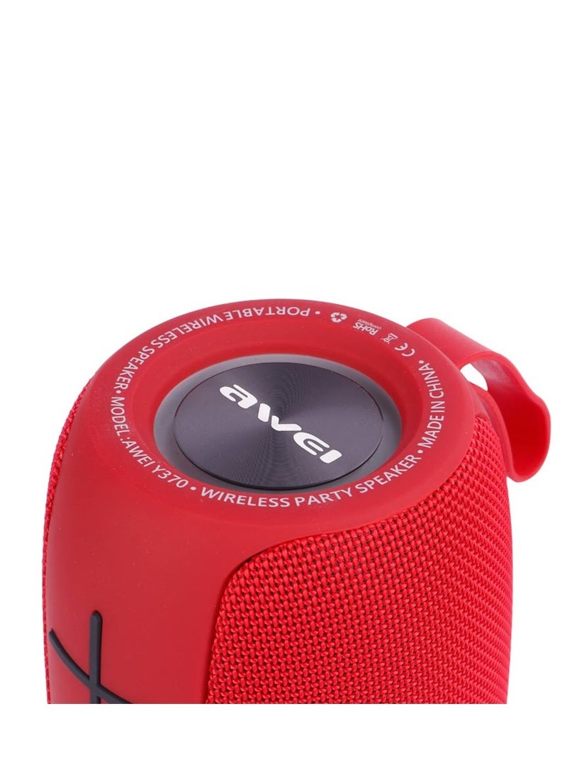 Awei Y370 Bluetooth Speaker Portable Wireless Audio With Led Outdoor Waterproof Loudspeaker Stereo Surround Support FM Radio TF - Red - Image 4
