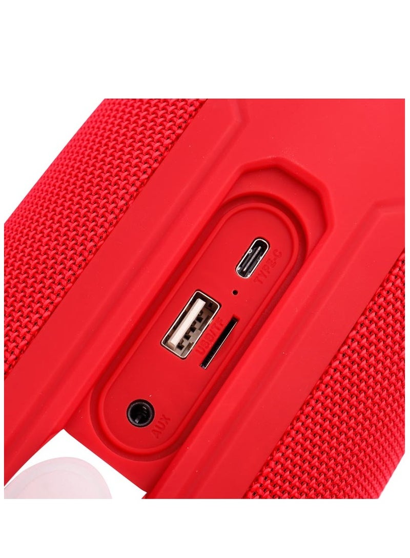 Awei Y370 Bluetooth Speaker Portable Wireless Audio With Led Outdoor Waterproof Loudspeaker Stereo Surround Support FM Radio TF - Red - Image 5