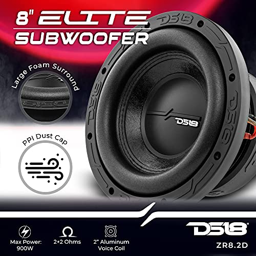DS18 ZR82D EliteZ 8 Car Audio Subwoofer 1000W Watts Dual Voice Coil 2Ohm DVC 22 OHMS 1 SpeakerBlack - Image 3