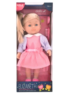 dolls world Elizabeth Sleeping Eyes Soft Bodied Doll Multicolor 36 cm PKN78224  - Image 2