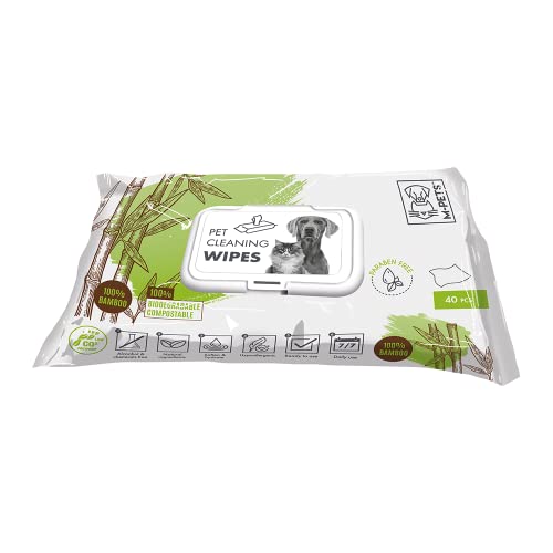 M-PETS Grooming Wipes - 40 (Bamboo) - Image 1