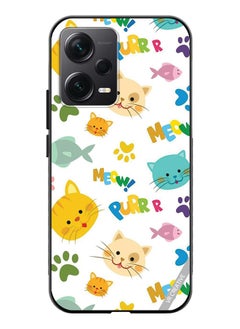Protective Case Cover For Xiaomi Redmi Note 12 Discovery Meow Design Multicolour