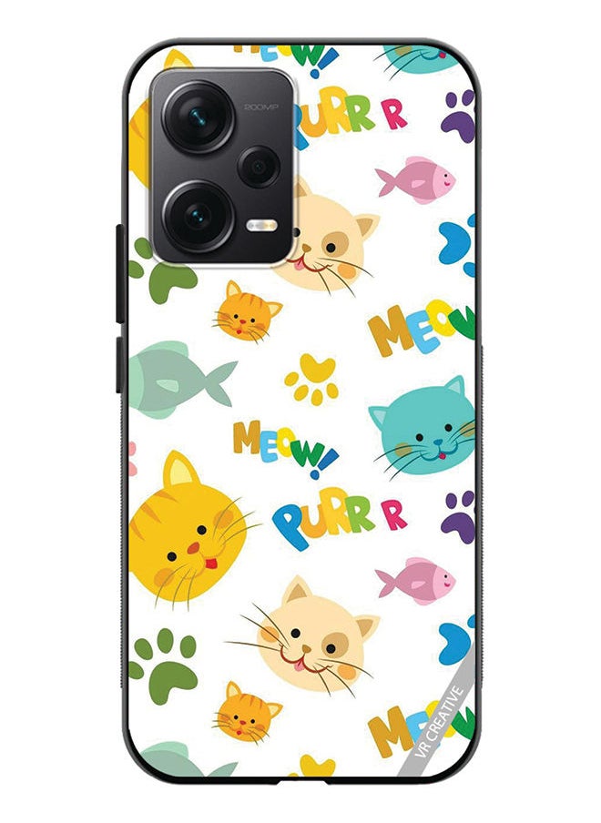 VR CREATIVE - Protective Case Cover For Xiaomi Redmi Note 12 Discovery Meow Design Multicolour - Image 1
