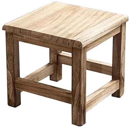 Generic Indian Decor. RW832 Step Stool Ottoman Storage Box Dressing Stool, Footstool Solid Wood Square Stool Seat Family Thicken Dining Table Bench (Color : Brown) - Image 1