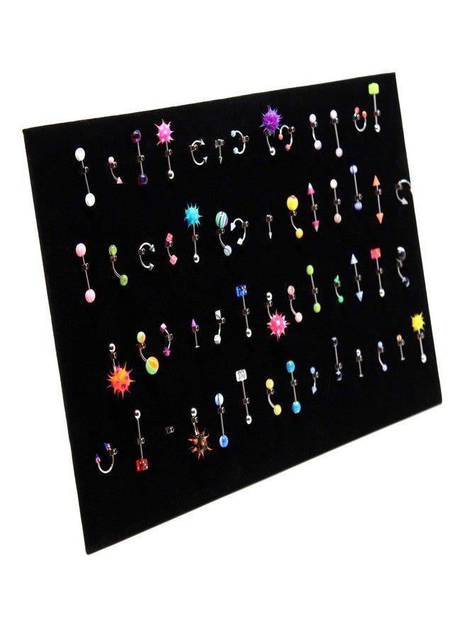 MOOCA 54 Clip Pendant/Body Jewelry Showcase Display Pad with Built in Easel for Belly Button Rings, Tongue Rings and Industrial Barbell organizer, Black Velvet, 2 Pieces Set - Image 4