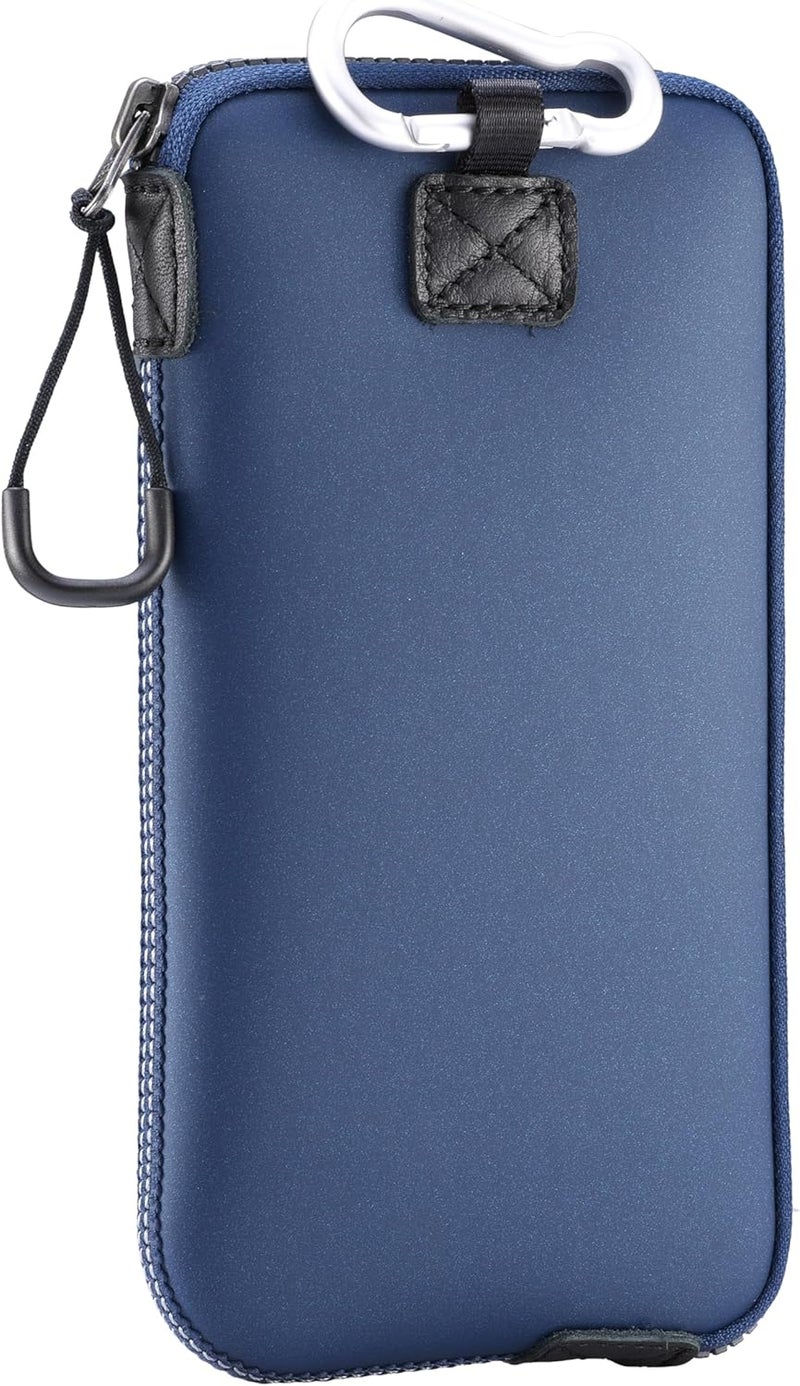 OneJoy Neoprene Phone Pouch, Lightweight Protective Cellphone Sleeve with Large Zipper Opening, Inner Pocket, Thermal Insulated, Durable Cell Phone Carrier for iPhone & Smartphones [ Navy ] - Image 1