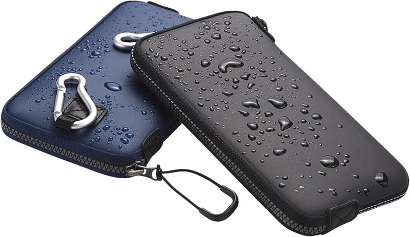 OneJoy Neoprene Phone Pouch, Lightweight Protective Cellphone Sleeve with Large Zipper Opening, Inner Pocket, Thermal Insulated, Durable Cell Phone Carrier for iPhone & Smartphones [ Navy ] - Image 2