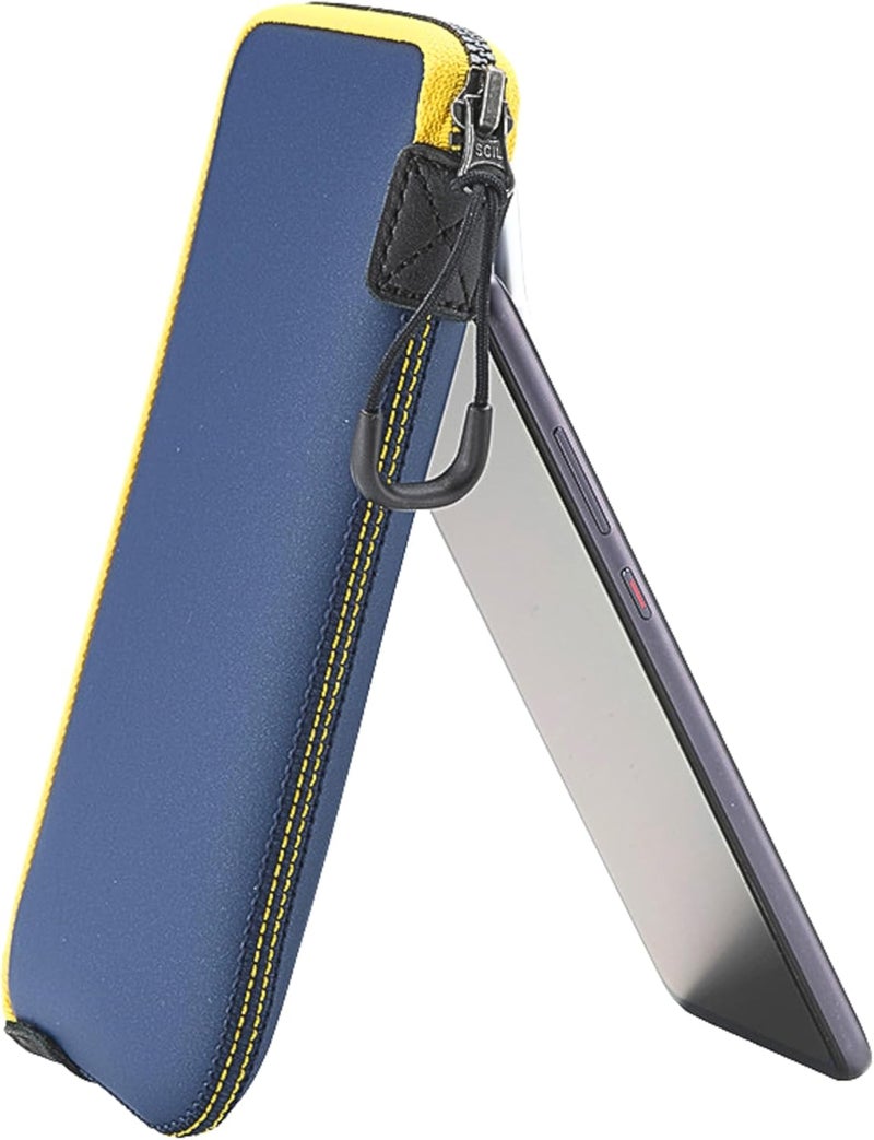 OneJoy Neoprene Phone Pouch, Lightweight Protective Cellphone Sleeve with Large Zipper Opening, Inner Pocket, Thermal Insulated, Durable Cell Phone Carrier for iPhone & Smartphones [ Navy ] - Image 5