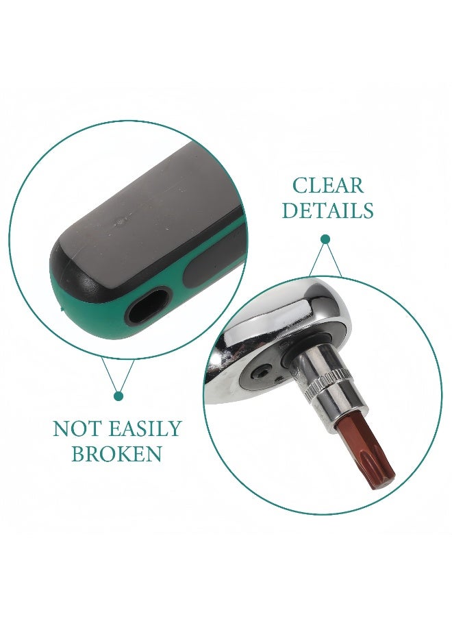 53-Piece Socket Wrench Set with 1/4" Ratchet Wrench in Plastic Tool Case for Auto Repair and Home Use, 72-Tooth S2 Style, (Green) - Image 5