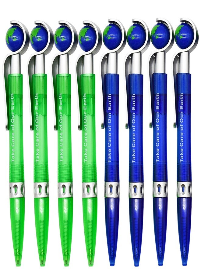 Maydahui 12 Pcs Cute Earth Globe Spinning Pens Retractable Tellurion Ballpoint Pen Black Ink Novelty for Earth Day Office Supplies Desk Decor - Image 1