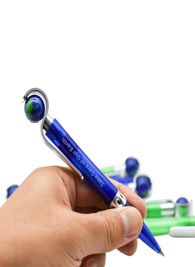 Maydahui 12 Pcs Cute Earth Globe Spinning Pens Retractable Tellurion Ballpoint Pen Black Ink Novelty for Earth Day Office Supplies Desk Decor - Image 4