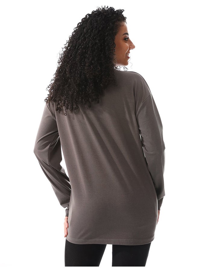 Andora Iron Grey Long Sleeves Basic Tees_Dark Grey - Image 4