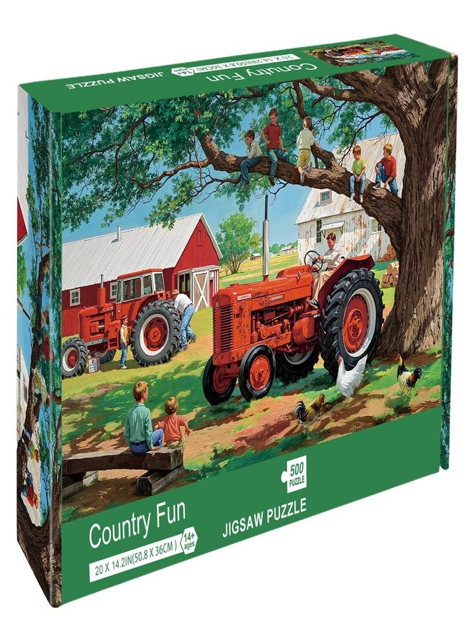 Libeder Fall 500 Piece Puzzles for Adults - Childhood Country Fun Jigsaw, Retro Americana Rustic Farm Puzzles - Fun and Challenging Family Game Great Gift Idea - Image 1
