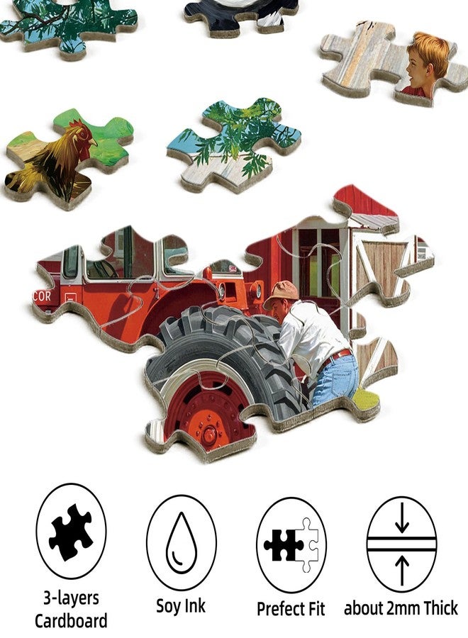 Libeder Fall 500 Piece Puzzles for Adults - Childhood Country Fun Jigsaw, Retro Americana Rustic Farm Puzzles - Fun and Challenging Family Game Great Gift Idea - Image 5