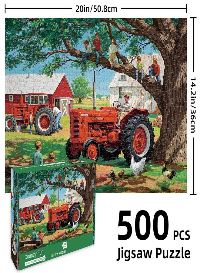 Libeder Fall 500 Piece Puzzles for Adults - Childhood Country Fun Jigsaw, Retro Americana Rustic Farm Puzzles - Fun and Challenging Family Game Great Gift Idea - Image 4