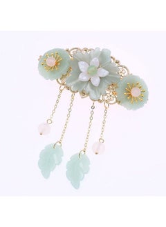 MIAO WU Chinese Style Hair Clip Ponytail Holder Long Tassel Hair Hairpin Jade Flower Pearl For Women Hanfu Cosplay Hair Accessories  - Image 1