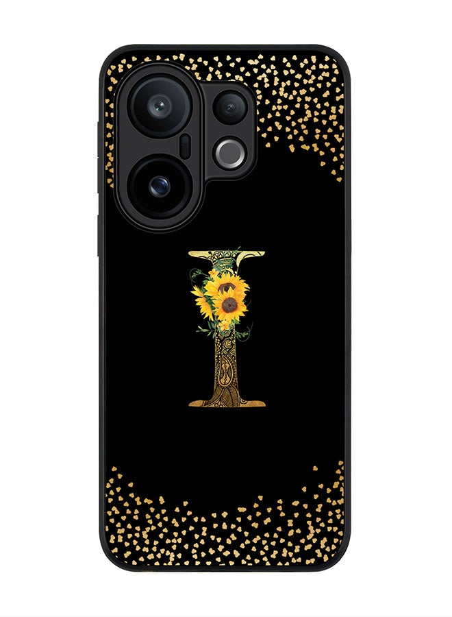 Stylizedd For vivo X200 FE / S30 Pro mini Case,Slim fit Camera Protection, Shockproof Thin Phone cover  - Custom Floral Monogram - I ( Black )