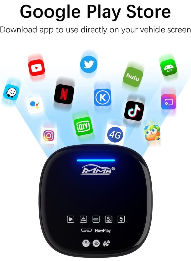 MMBABY Ai Box MMB MAX Multimedia Video Box Wireless CarPlay Adapter Ai Box Android 10 System 8 Cord 4+64G Support 4G Band Wireless Android Auto Built in GPS MAX 256G TF Card Fit For Car From 2017 To Now  - Image 5