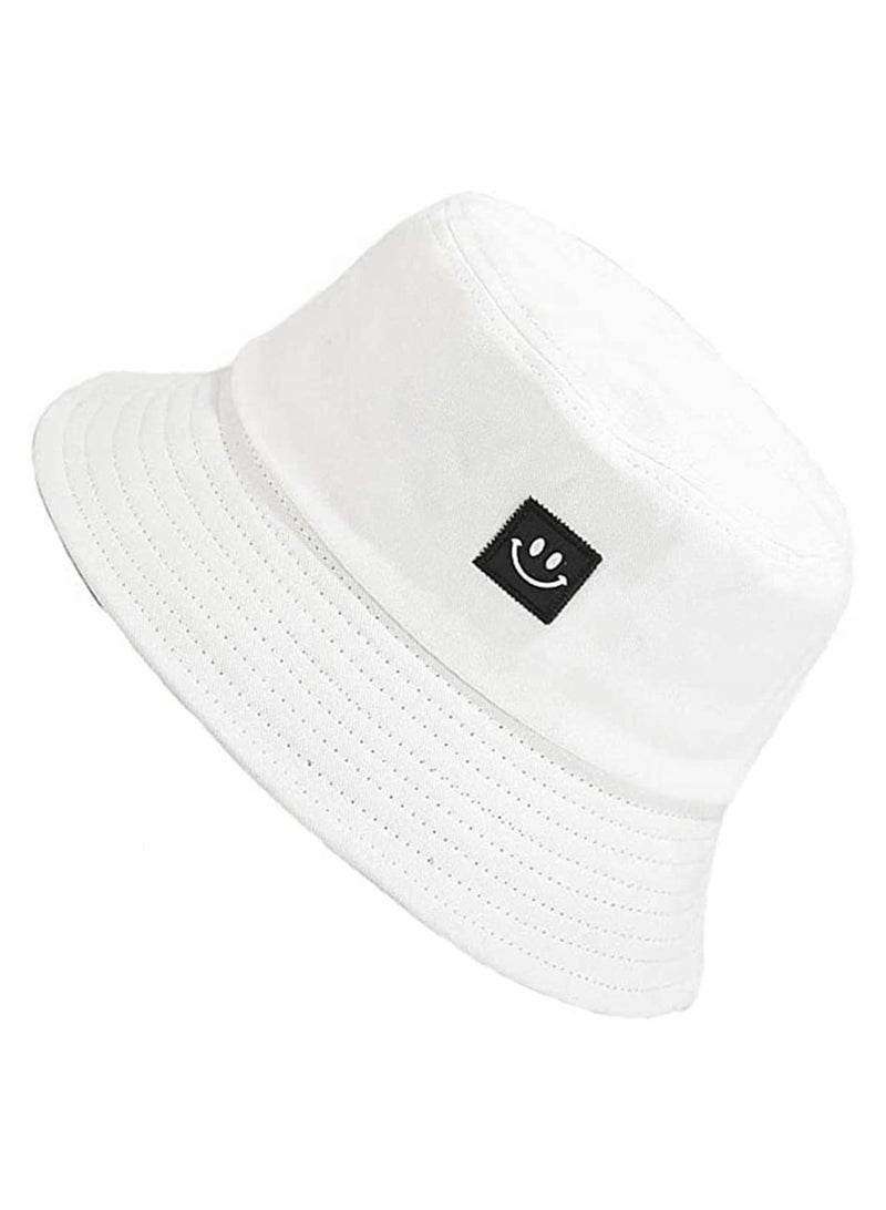 Uni Summer Travel Bucket Hat with Smiley Face Visor Stylish Beach Sun Cap for All Ages - Image 5