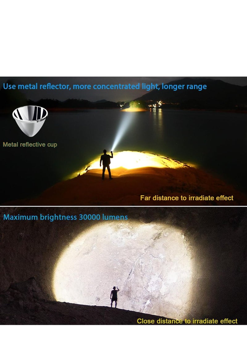 Arabest - 30000 High Lumens】SST40 LED Torch with Power Display,Super Bright Rechargeable Flashlight,Type-C Fast Charging Flash Light with 5 Modes, IPX6 Waterproof Durable Torches for Camping Hiking Emergency - Image 1