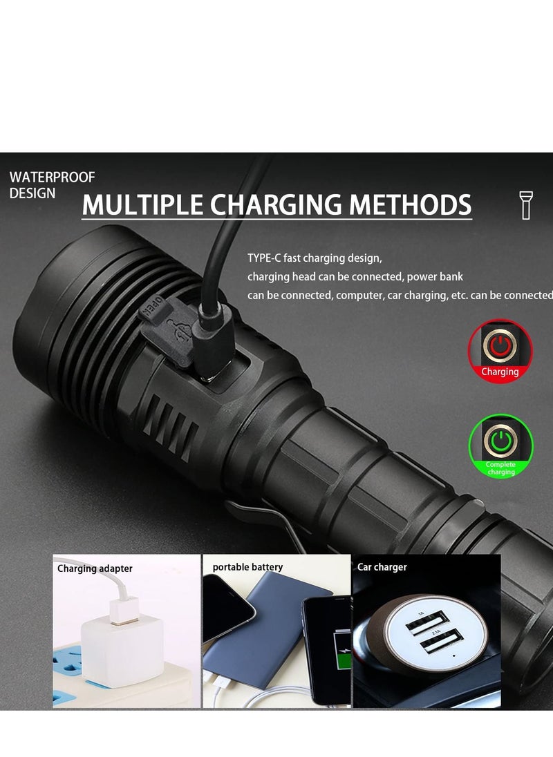 Arabest - 30000 High Lumens】SST40 LED Torch with Power Display,Super Bright Rechargeable Flashlight,Type-C Fast Charging Flash Light with 5 Modes, IPX6 Waterproof Durable Torches for Camping Hiking Emergency - Image 1
