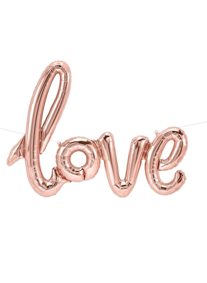 Love Script Rose Gold Foil Balloon