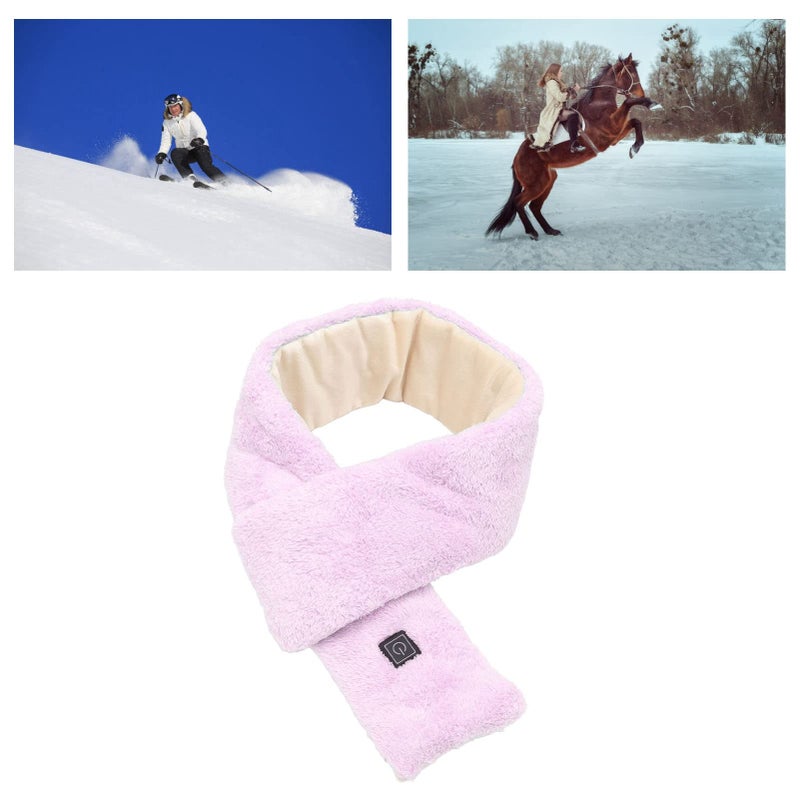 USB Electric Heating Scarf 3 Gears Adjustable Washable Thermal Scarf For Skiing Purple - Image 5