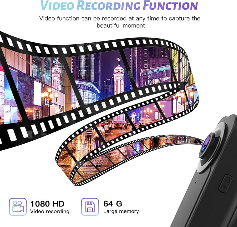 كايسونلينك كاميرا جسم مصغرة بدقة 1080P كاميرا جسم شرطة مع بطاقة ذاكرة، كاميرا محمولة على الجسم، محمولة فاخرة، كاميرا فيديو قابلة للارتداء لتسجيل الدوريات لتسجيلات العمل، الحراسة (64 جيجابايت) - Image 3