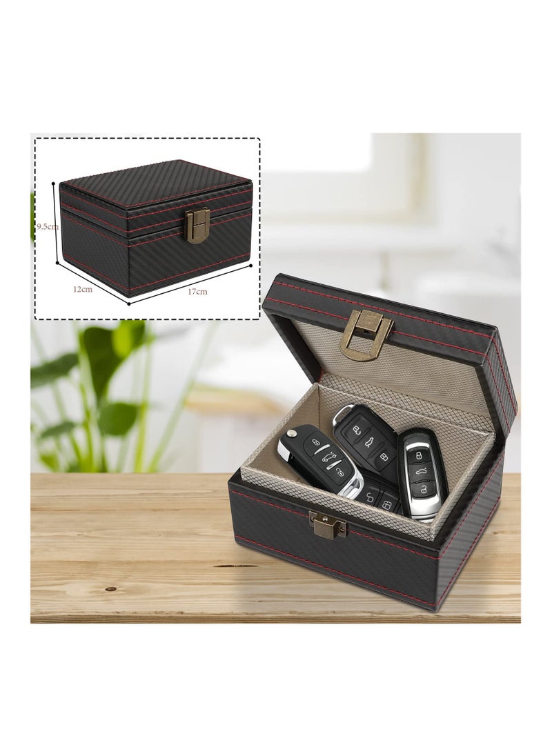 SYOSI - Faraday Box, [Carbon Fiber Texture] RFID Box for Car Keys, Key Fob Protector, Signal Blocker for Keyless Fob, Car Key Signal Blocker Cage, Signal Blocking Box for Car Keys Phones (Medium) - Image 1