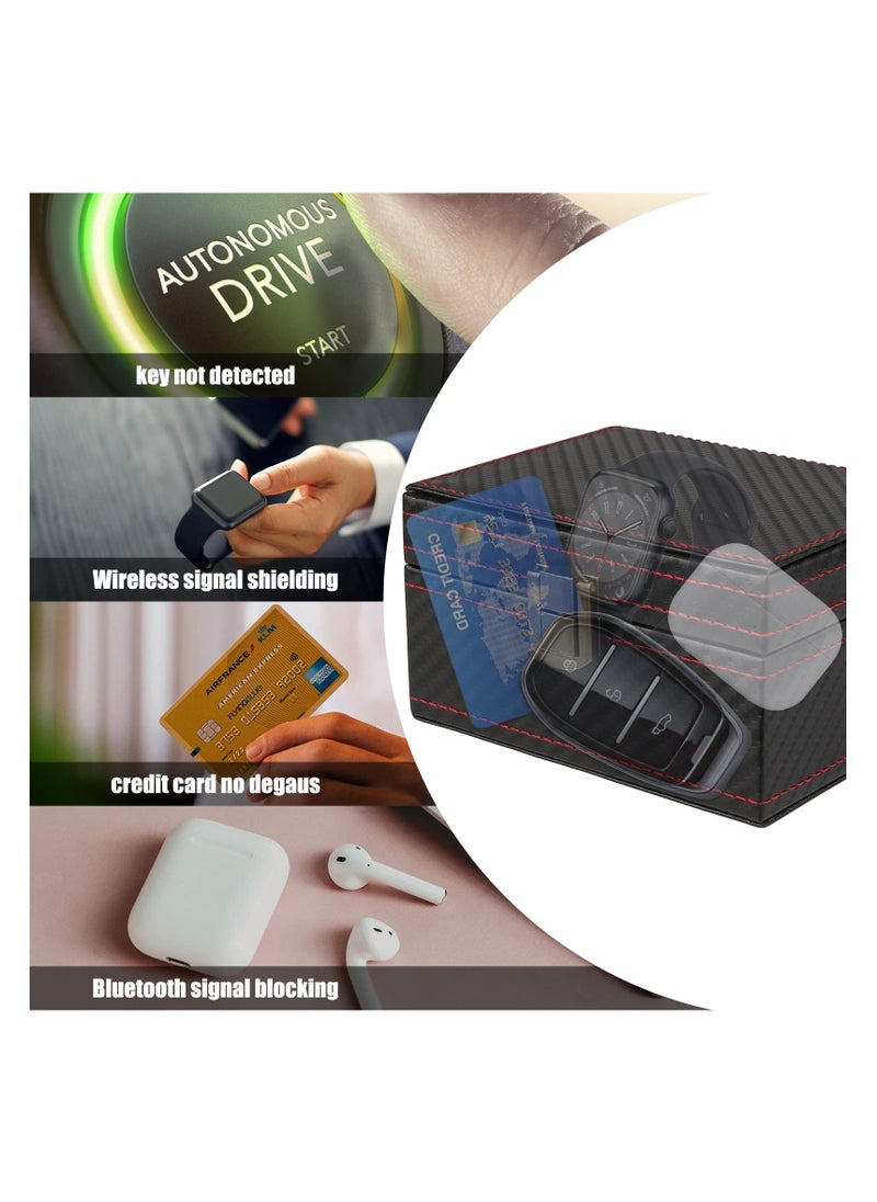 SYOSI - Faraday Box, [Carbon Fiber Texture] RFID Box for Car Keys, Key Fob Protector, Signal Blocker for Keyless Fob, Car Key Signal Blocker Cage, Signal Blocking Box for Car Keys Phones (Medium) - Image 1