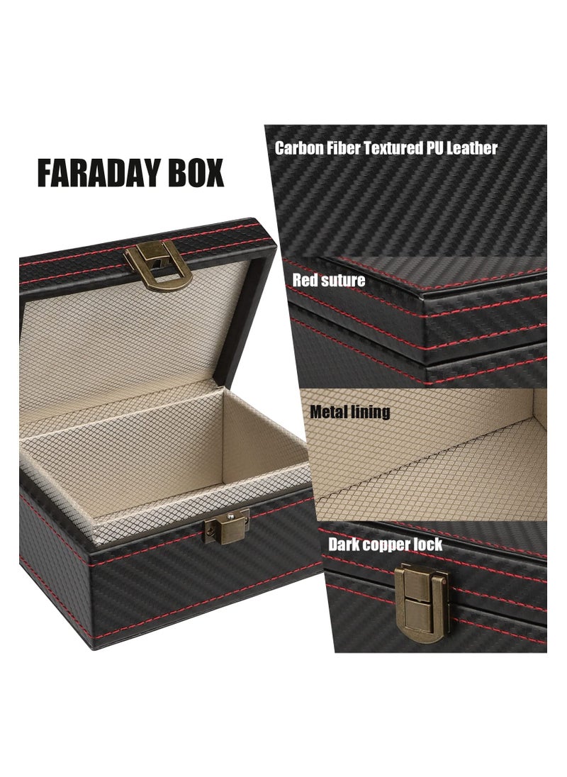 SYOSI - Faraday Box, [Carbon Fiber Texture] RFID Box for Car Keys, Key Fob Protector, Signal Blocker for Keyless Fob, Car Key Signal Blocker Cage, Signal Blocking Box for Car Keys Phones (Medium) - Image 1