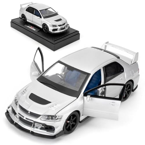 KEXXA 😍 Scale Exclusive Alloy Metal Pull Back Die-cast Car Model with Sound Light Mini Auto Toy for Kids Metal Model Toy Car with Sound and Light (1.32 Scale MITSU-BISHI Lancer-Argent) - Image 1