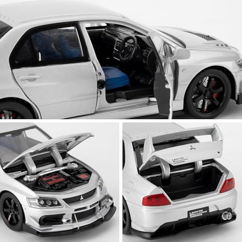 KEXXA 😍 Scale Exclusive Alloy Metal Pull Back Die-cast Car Model with Sound Light Mini Auto Toy for Kids Metal Model Toy Car with Sound and Light (1.32 Scale MITSU-BISHI Lancer-Argent) - Image 5