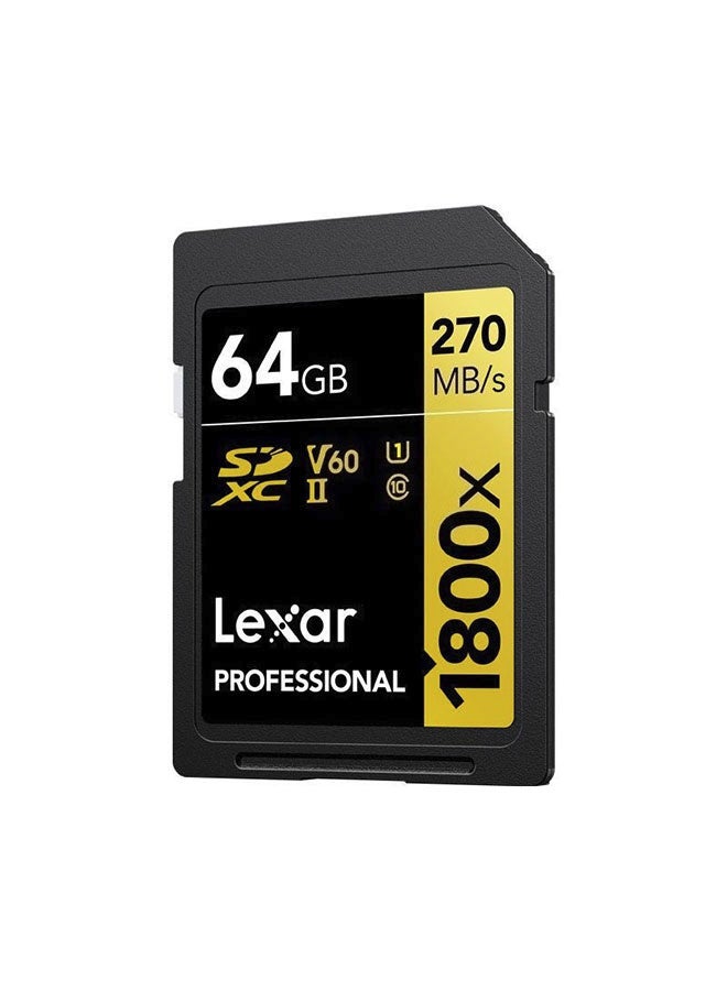 Lexar 64GB Professional 1800x SDXC UHS-II Cards, Up To 270MB/s Read, C10, V60, U1 SD Card - Image 3