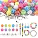 DASTTUIS 20mm Beads for Pens 20 Pcs Rhinestone Beads and 220 Pcs Spacer Bead for Beadable Pens Snowflake Glitter Bubblegum Bling Focal Bead for Bracelets Beaded Pen Supplies Colorful - Image 2