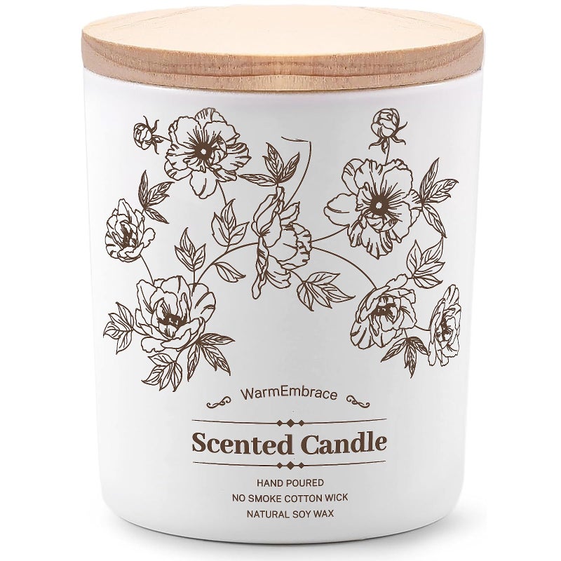 WarmEmbrace Deluxe Scented Candle for Women & Men, Vanilla Coconut Soy Wax Candle, 8 Oz Jar Candle for Home, Scented-60 Hours Long Lasting Burning, Suitable Gift for Mom - Image 1