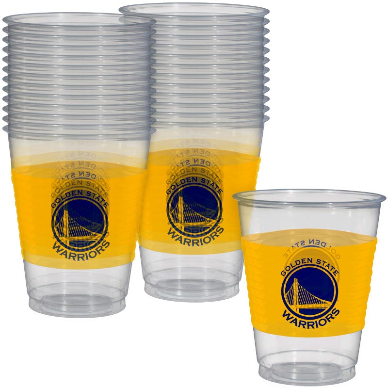 Amscan Golden State Warriors Plastic Cups  16 Oz Pack of 25 Multicolor