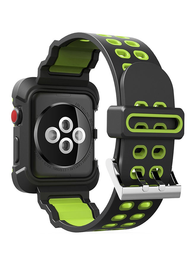 Voberry Protective Case Cover With Replacement Band For Apple Watch Series 3/2/1 38mm Green - Image 1