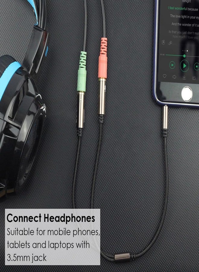 Mepsies Headphone Splitter, 3.5mm Aux Plug to Dual Jack Headphone Mic Adapter, Stereo Audio Microphone Y Splitter Extension Cable for Laptop, Smartphone, Tablet, Headset, Speaker and More - Image 5
