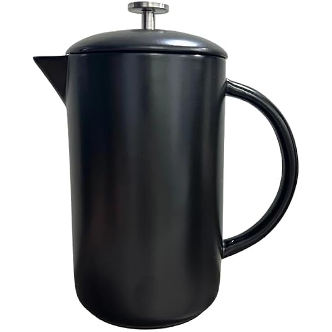 ريتش لايف ماكينة تحضير قهوة فرنسية أنيقة باللون الأسود، سعة 1 لتر، مقاومة للحرارة، مع مكبس من الفولاذ المقاوم للصدأ - Image 1