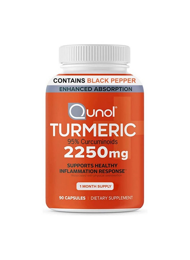 Qunol Turmeric Curcumin With Black Pepper Qunol 2250Mg Turmeric Extract With 95% Curcuminoids Extra Strength Supplement Enhanced Absorption Supports Healthy Inflammation Response 90 Vegetarian Capsules  - Image 2