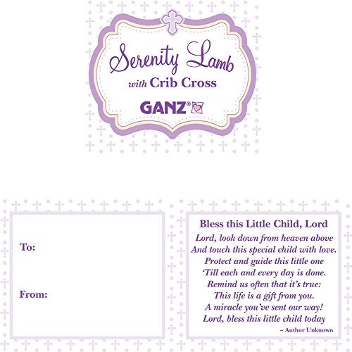 Ganz Serenity Lamb with Crib Cross Christening or Baptism Gift, Pink - Image 2