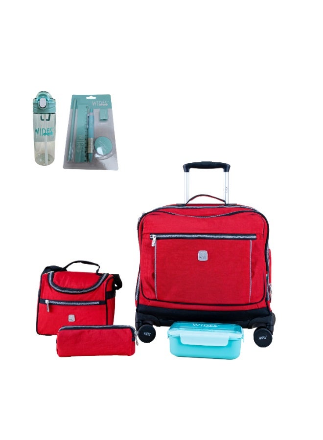 Wires WIRES 8 Wheels trolley bag with lunch bag, pencil case and lunch box  - Image 1