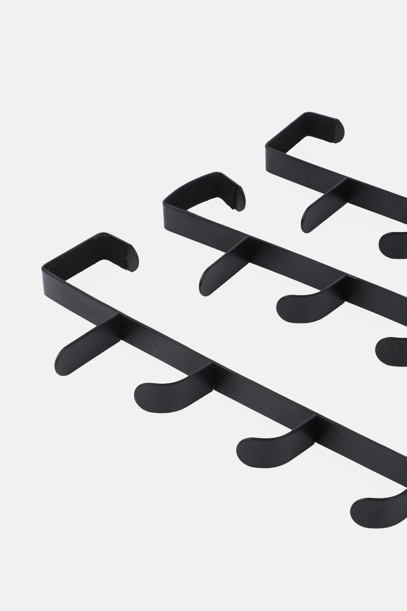 Farberware 3 Piece Over The Door Hook Set, Black - Image 3