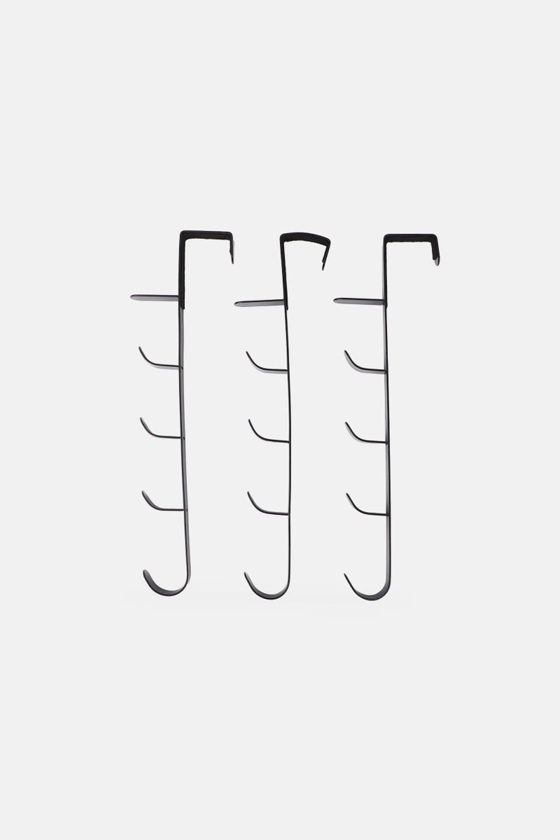 Farberware 3 Piece Over The Door Hook Set, Black - Image 1