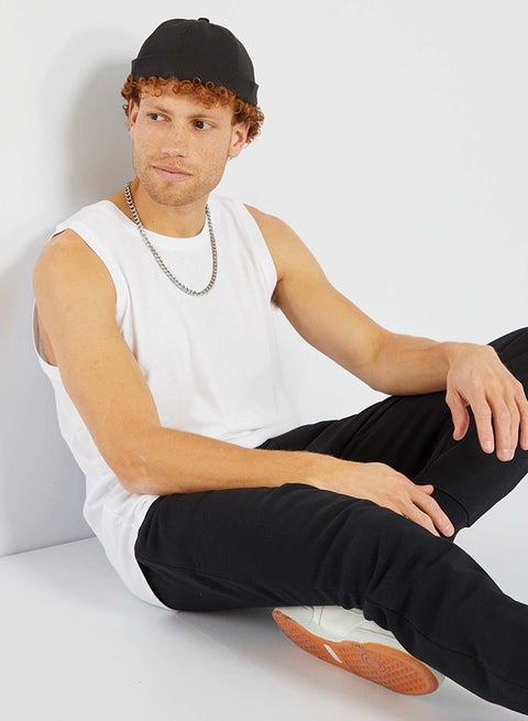 Plain sleeveless pyjama top