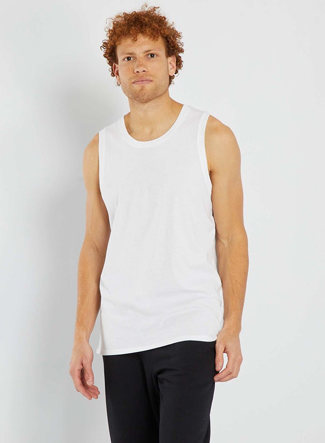 Plain sleeveless pyjama top