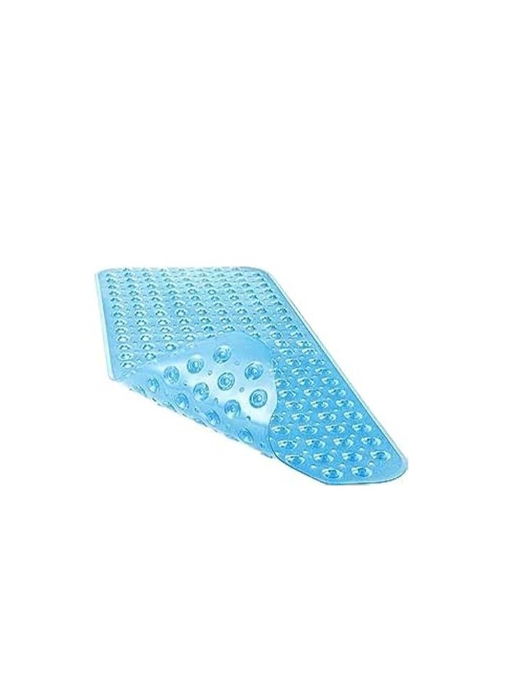 PROMASS Non-Slip Bath Tub Shower Mat 40x16in - Enhance Bathing Safety with Anti-Slip Mat Featuring Suction Cups & Drain Holes - Perfect for Kids & Adults. (Blue) - Image 1