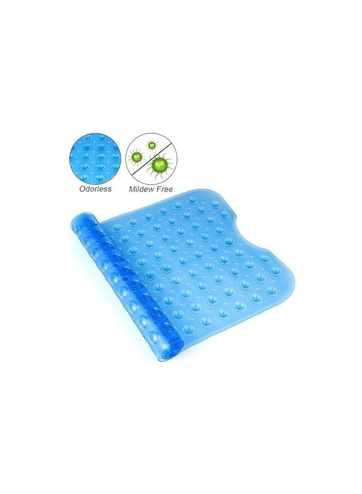 PROMASS Non-Slip Bath Tub Shower Mat 40x16in - Enhance Bathing Safety with Anti-Slip Mat Featuring Suction Cups & Drain Holes - Perfect for Kids & Adults. (Blue) - Image 2